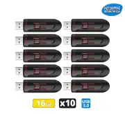 Sandisk Cruzer Glide 16GB 3.0 Flash Drive USB Thumb Drive (Pack of 10)