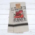 Chambray Kitchen Towel Taste of Summer Tomatos Canning Farmhouse
