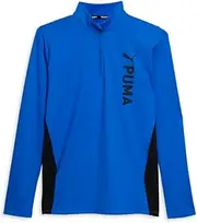 [PUMA] Mens Fit Taped Quarter Zip Training Athletic Tops Casual - Blue