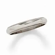 Ladies' Solid 14K White Gold Milgrain Wedding Band