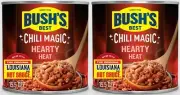 Bush's Best Chili Magic Hearty Heat Hot, 15.5 oz (2 Cans) Contains Beans