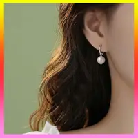 在飛比找蝦皮購物優惠-耳環 純銀耳環 S999足銀珍珠耳扣女小眾設計高級感耳環圈輕