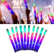 Color (10 Pack) Light UpGlow Sticks Colorful Sponge Glow Sticks Foam Sticks