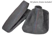 MID GREY SUEDE TRI STITCH GEAR BOOT & HANDBRAKE BOOT FITS BMW 5 SERIES E34 84-97