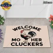 Personalized Funny Rooster Welcome Home Doormat Custom Rug for Door Decor