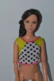 BARBIE DOLL CLOTHES MIX & MATCH #JUL13 NEON YELLOW POLKADOT TOP