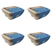 4x 50pc EcoSouLife Harvest Leakproof Disposable Rectangular Container/Lid 650ml