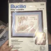 NEW OLD STOCK Bucilla Baby Ensemble "Sleepytime" Birth Announcement Kit #49559