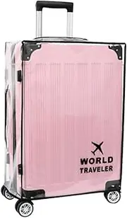 [Sonicefit] Suitcase Cover Thicken Luggage Protector Covers, Clear PVC Suitcase Luggage Cover with Zipper Openings, Waterproof Luggage Case Suitcase Protector Cover for Wheeled Suitcase (30 inch)