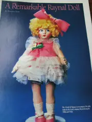 2pg RAYNAL Cloth Doll History Article / REMARKABLE / Dent