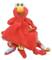 Sesame Street Security Blanket Elmo Red Pacifier Holder & Taggies