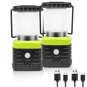 2PCS 3200K Warm Light LED Camping Lantern Rechargeable 1000LM, 4500mAh Power ...