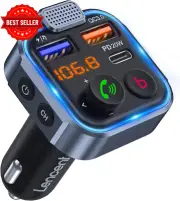 Car FM Transmitter Bluetooth 5.3 Wireless Adapter PD3.0 20W + QC3.0 Fast Charger