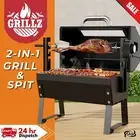 Spit Roaster Portable BBQ Grill Charcoal Smoker Outdoor Electric Rotisserie