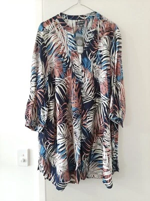 BNWT Autograph Womens 3/4 Sleeve Palm Leaf Blouse Plus Size 20