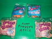 Aunt Froggy's Attic 4 Sealed McDonalds Happy Meal Toys MIP Bobby's World Coaster