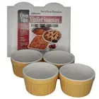 NEW Oven to Table Ramekins Set Mustard Yellow Stoneware Dishes Bowls