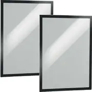 Duraframe Durable Sign Holder Adhesive Back A3 Black Pack 2