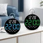 Temperature Electronic Alarm Clock Round Digital LED Clocks for Bedroom