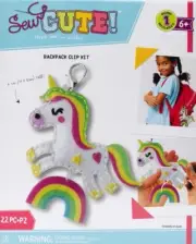DIY Sew Cute Unicorn Kids Beginner Felt Backpack Clip Sewing Kit
