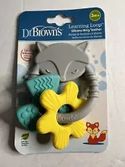 Dr. Brown's Teething Ring 3m+ Fox Toy Learning Loop Silicone Teether BPA Free