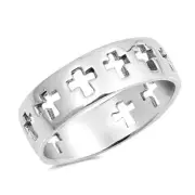 Eternity Cross Cutout Christian Ring New .925 Sterling Silver Band Sizes 5-9