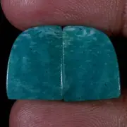 15.70 CTS Natural Amazonite Jasper Cabochon Pair Gemstone for Earrings Jewelry