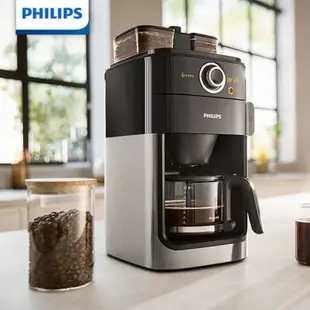【臺灣專供 限時優惠】飛利浦美式全自動咖啡機HD7762小型豆粉兩用家用辦公滴漏研磨一體