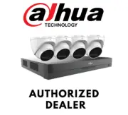 Dahua 5MP IP67 AI Audio HDCVI Eyeball Cameras+4CH DVR SecuritySystem 2.8 mm Lens