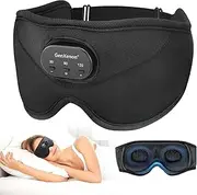 GenXenon Sleep Headphones Eye Mask with Bluetooth 5.2 Wireless, 3D Silk Sleep Mask with 38 Soothing Sounds White Noise for Women and Men Sleeping Mask, 14 Hours Light Blocking Mask Side Sleepers