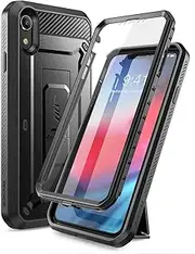 Supcase Unicorn Beetle Pro Series Case Designed for iPhone XR, with Built-In Screen Protector Full-Body Rugged Holster Case for iPhone XR 6.1 Inch (2018 Release) (Black)