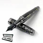 Monteverde Invincia Vega Starlight Yellow Fountain Pen - Stub Nib, Artistic Design, Premium Writing Instrument