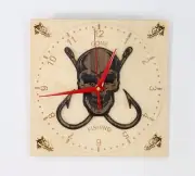 Customizable Fishing Wooden Clock, 3D Wooden Clock , Fishing Wall Clock, Fishing