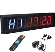 Workout Timer Wall Interval Clock Count Down/Up Stopwatch with Remote (2.3inch Blue and Red)