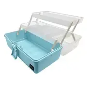 3 Layers Plastic Portable Storage Box, Multipurpose Organizer and Storage Blue