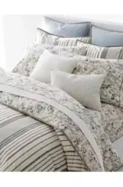 Lauren Ralph Devon Stripe King Duvet Cover and Two King Shams. Brand New