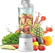 Portable Personal Blender for Shakes and Smoothies 600ml Fruit Juicer with 6 Blades 150W Power 2 Modes Built-in Battery Waterproof Fruit Mixer for Home Office Travel Sports Camping