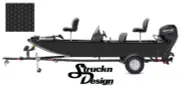 Grayscale Faux 3D Hexagon Pattern Fish Bass Boat Decal Wrap USA Vinyl
