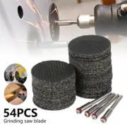 54Pcs 32mm Resin Cutting Disc Grinding Kit For Dremel Rotary Tools Wheel+Shank-~