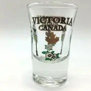 VICTORIA CANADA Shot Glass Wrap Around Graphics Gold Highlights Weighted Base