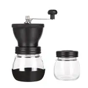 Catzon Manual Coffee Grinder Washable with 2 Glass Jars for Traveling
