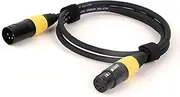 ROBAUN 0.29M-15M Balanced 4-Pin XLR Male to 4-Pin XLR Female Colorful Connectors Extension Cable, Headphone Audio Extension Cable(BK-YE,1 m)