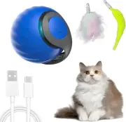 Interactive Cat Toy Ball, Automatic Moving Cat Ball Toy with Feather Tail