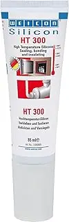 WEICON Silicon HT 300 85 ml | High Temperature Adhesive for Sealing Cord & Sealing Tape, Oven Adhesive, Fireplace Adhesive, Carmine Red