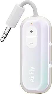 Twelve South AirFly SE Iridescent Bluetooth Wireless Audio Transmitter Receiver for AirPods or Wireless Headphones - Use with Any 3.5mm Audio Jack for Airplane, Gym Equipment, TV, iPad/Tablet and Auto