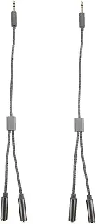 CONGARTENO 2pcs Audio Splitter Adapter Cable Stereo Earphone Connector for Dual Headphone Use Compatible with Devices Convenient Audio Transfer Braided Design