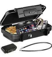Portable Safe Lock Box with Combination Lock Mini Beach