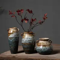 在飛比找ETMall東森購物網優惠-景德鎮仿古做舊水培瓷器博古架粗陶藝術陶瓷花瓶擺件輕奢家居裝飾