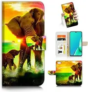 for iPhone SE 3rd 2022 / 2rd 2020, iPhone 8, 7, 6S, Designed Flip Wallet Phone Case Cover, A23243 Elephant Family