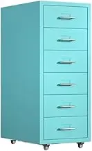 Filing Cabinet Thickened Cold-Rolled Steel Chest of Drawers 6 Layers of Large-Capacity Storage Cabinets Office File Cabinets Multifunctional Data Organizing Cabinet File Storage Cabinets(Blue)